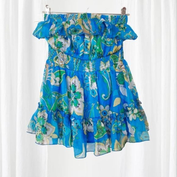 100٪ Silk Vintage Boho BEBE Tiered Moorea Top - Picture 1 of 9